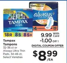 Pick'n Save Tampax Tampons offer