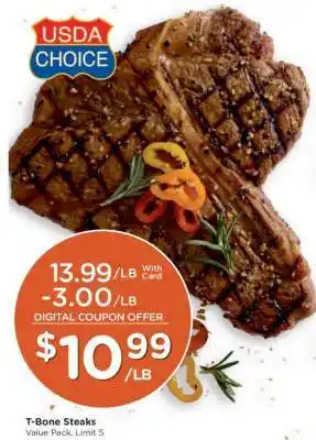 Kroger T-Bone Steaks offer