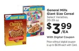 Kroger General Mills Giant Size Cereal offer