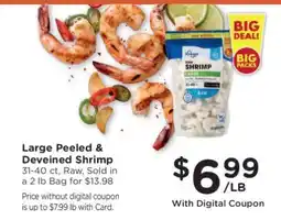 Kroger Large Peeled & Deveined Shrimp offer