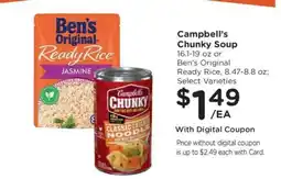 Kroger Campbell’s Chunky Soup or Ben’s Original Ready Rice offer