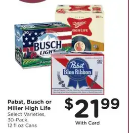 Kroger Pabst, Busch or Miller High Life offer