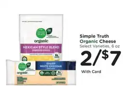 Kroger Simple Truth Organic Cheese offer