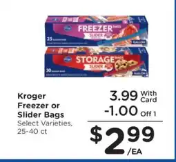 Kroger Kroger Freezer or Slider Bags offer