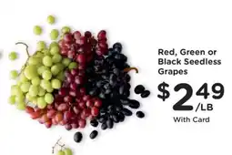 Kroger Red, Green or Black Seedless Grapes offer