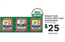 Kroger Simple Truth Organic 90% Lean Ground Beef offer