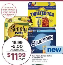 Kroger Blue Moon, Simply Spiked or Twisted Tea offer