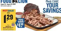 Food Lion Pork Whole Boston Butt offer