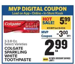 Food Lion COLGATE SPARKLING WHITE TOOTHPASTE offer
