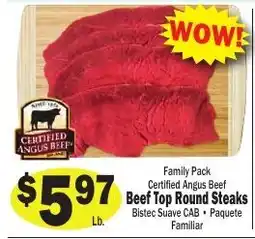 Sellers Bros Certified Angus Beef Beef Top Round Steaks offer