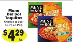 Sellers Bros Menu Del Sol Taquitos offer