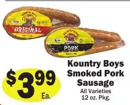 Sellers Bros Kountry Boys Smoked Pork Sausage offer