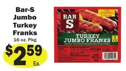 Sellers Bros Bar-S turkey jumbo franks offer