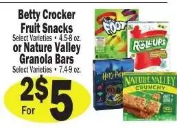 Sellers Bros Betty Crocker Fruit Snacks or Nature Valley Granola Bars offer