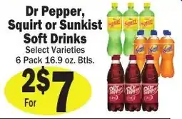 Sellers Bros Dr Pepper, Squirt or Sunkist Soft Drinks offer
