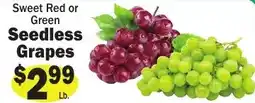 Sellers Bros Sweet Red or Green Seedless Grapes offer