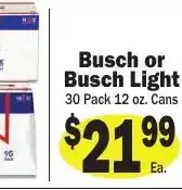 Sellers Bros Busch or Busch Light offer