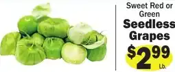 Sellers Bros Sweet Red or Green Seedless Grapes offer