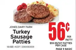 Jetro JONES DAIRY FARM Turkey Sausage Patties offer