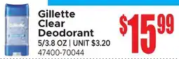 Jetro Gillette Clear Deodorant offer