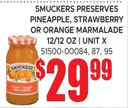 Jetro SMUCKERS PRESERVES PINEAPPLE, STRAWBERRY OR ORANGE MARMALADE offer