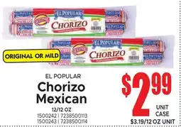 Jetro EL POPULAR Chorizo Mexican offer