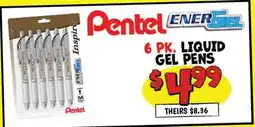 Ollie's 6 PK. LIQUID GEL PENS offer