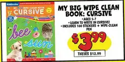 Ollie's MY BIG WIPE CLEAN BOOK: CURSIVE offer