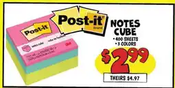 Ollie's Post-it NOTES CUBE offer