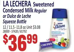 Jetro LA LECHERA Sweetened Condensed Milk Regular Squeeze Bottle offer
