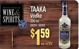 Jetro TAAKA Vodka offer