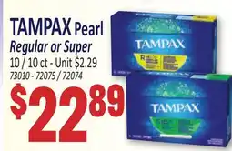 Jetro TAMPAX Pearl Regular or Super offer
