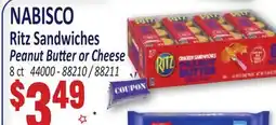 Jetro NABISCO Ritz Sandwiches Peanut Butter or Cheese offer