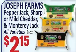 Jetro JOSEPH FARMS Pepper Jack, Sharp or Mild Cheddar, & Monterey Jack offer