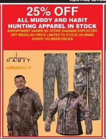 Dunham's Sports Muddy and Habit Hunting Apparel offer