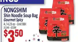 Jetro NONGSHIM Shin Noodle Soup Bag Gourmet Spicy offer