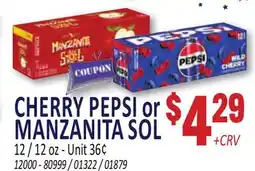 Jetro CHERRY PEPSI or MANZANITA SOL offer