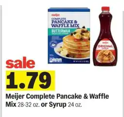 Meijer Meijer Complete Pancake & Waffle Mix or Syrup offer