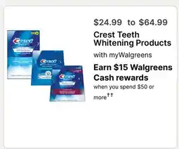 Walgreens Crest Teeth Whitening Products offer