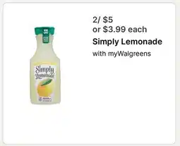Walgreens Simply Lemonade offer