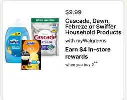 Walgreens Cascade, Dawn, Febreze or Swiffer Household Products offer