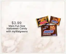 Walgreens Mars Fun Size Halloween Candy offer