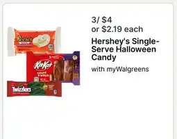 Walgreens Hershey's Single-Serve Halloween Candy offer