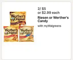 Walgreens Riesen or Werther's Candy offer