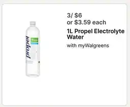 Walgreens 1L Propel Electrolyte Water offer