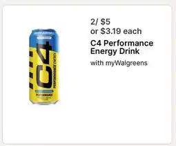 Walgreens C4 Performance Energy Drink offer