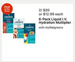 Walgreens 6-Pack Liquid I.V. Hydration Multiplier offer