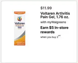 Walgreens Voltaren Arthritis Pain Gel offer