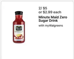 Walgreens Minute Maid Zero Sugar Drink offer