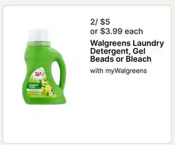 Walgreens Walgreens Laundry Detergent, Gel Beads or Bleach offer